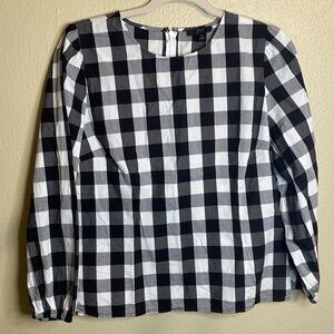 JCrew Puff Sleeve Top in Oversize Gingham